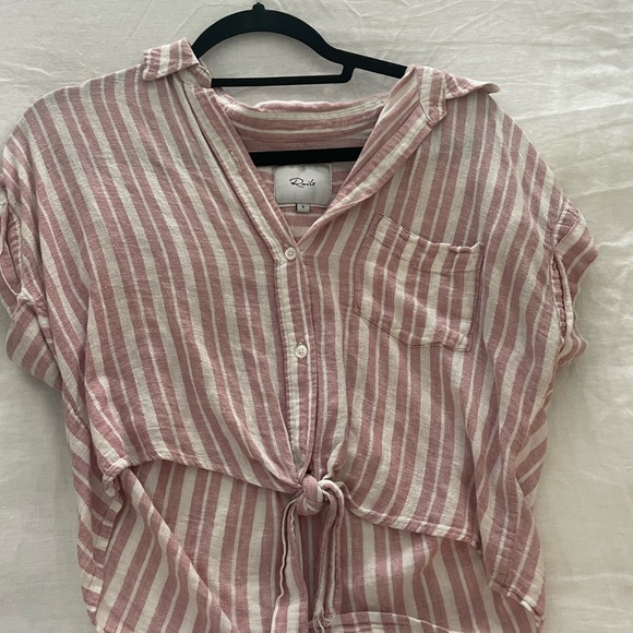 Rails Bordeaux Linen Tie Top - Picture 3 of 4